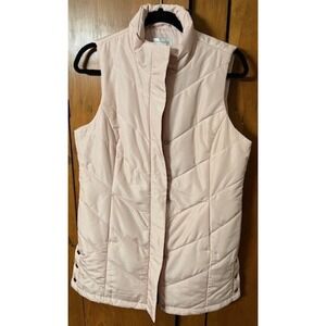 Christopher & Banks Women's Sz Sm NWT Quilted Vest - Zip and Snap Front - Pink